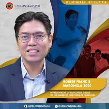 The Upsilon Sigma Phi congratulates 𝗙𝗲𝗹𝗹𝗼𝘄 𝗥𝗼𝗯𝗲𝗿𝘁  𝗙𝗿𝗮𝗻𝗰𝗶𝘀 "𝗥𝗼𝗯" 𝗙. 𝗠𝗮𝗿𝗼𝗻𝗶𝗹𝗹𝗮 𝟮𝟬𝟬𝟬,