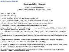 Five quote identification questions for which students identify the speaker, paraphrase the quote, Romeo And Juliet Lesson Plans Worksheets Lesson Planet