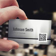 Matte, brushed, and mirror finishes are just some of the custom metal options we offer. Qr Code And Stainless Steel Brushed Metal Look Double Sided Standard Business Cards Pack Of 100 Name Card Design Unique Business Cards Metal Business Cards