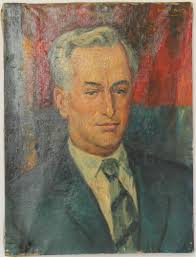 Max Schultze Strahler (1845-1926) Tableau Huile sur toile Portrait d'homme  1906