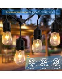 Outdoor String Lights 48ft With 24 Bulbs Heavy Duty Market Patio Cafe Pergola Rope String Backyard Lights Pro Weatherproof Commercial Quality Lights 18 Sockets Commercial Quality 48ft Incandescent Bulbs Outdoor String Lights Ci1867l8otg