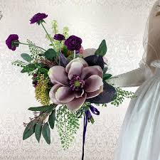 March wedding bouquets blue and white magnolias. Lilyforme Accents Silk Flower Bridal Bouquet With Purple Magnolia Poshmark
