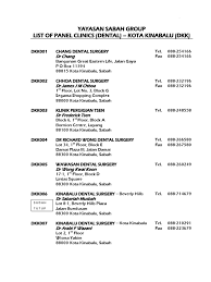 Klinik pergigian dr s t yong is a dental clinic located strategically in lintas plaza, kota kinabalu, sabah, malaysia. List Of Panel Clinics Dental Kota Kinabalu Dkk