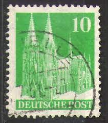 Grün 10 pfennig deutsche post briefmarke kölner dom ausgestellt. 080eg Kolner Dom Bautenserie 10 Pf Amerikanische Und Britische Zone Briefmarke Alliierte Besatzung Solar Pool Ice Peter Hakim