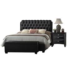 I custom ordered a white faux leather dog bed from layla. Ireland Ii Queen Bed Black Faux Leather Acme Furniture Target