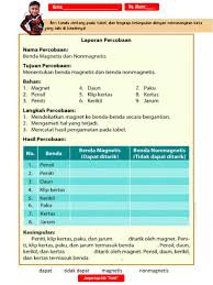 Benda Magnetis Worksheet
