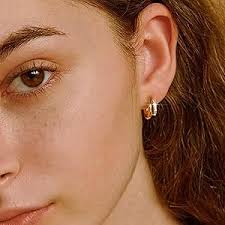 Amazon.com: Small Gold Hoop Earrings for Women Dainty Gold Earrings| 14K  Gold Plated Hypoallergenic Stud earrings Set| Cartilage Earrings for  Multiple Piercing for Women (01-Gold-Moon) : Clothing, Shoes & Jewelry