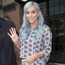 Check out the pic below! Kesha Shows Off Her Bright Blue Hair Do And Flashes Similar Coloured Hand Tattoo Ok Magazine