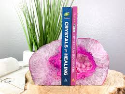 This geode display piece has been cut from the end of a geode, polished in front for a smooth finish, and cut flat on the bottom, allowing the piece to stand on its own nicely. Pin On Home Office Decor