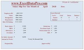 The salary slips have essential importance for every employee as well as for the a payslip will not consider complete if the above mention features are not include in it. 9 Ready To Use Salary Slip Excel Templates Exceldatapro