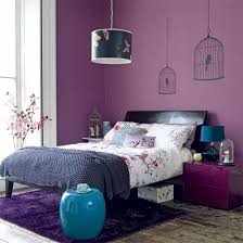 Purple Mix Bedroom Black Bed Splash Of Turquoise Aqua Colorful Bedroom Design Purple Bedrooms Purple Bedroom Design