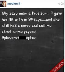 Meek Mill Trips Over Child Support On Instagram: &quot;My Baby Mom A ... via Relatably.com