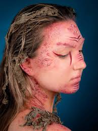 Layers of sculpted scales and painted details bring this mythical creature  to life, proving that artistry can turn fantasy into something tangible.  🐉✨ Prosthetics Makeup by CMU Graduate, Anna Pritchett #cmucollege #art #