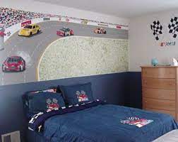 I need help decorating a 8 yr old boys room.? Race Car Room Wall Mural Bedroom Wall Boys Room Decor Boys Room Design