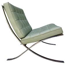 The atrium chair by features a wide seat and back with beautiful bonded leather that is tufted for added style. Midcentury Barcelona Chair In Special Order Stainless Steel And Leather For Sale At 1stdibs