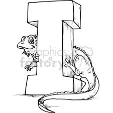 Abc Letters Clipart Black And White White Letter I With A Lizard Abc Coloring Pages Alphabet Coloring Pages Printable Coloring Pages