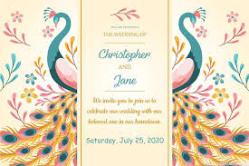 Keep them simple and stick to the basics. Create Wedding Invitation Cards With Peacocks