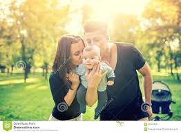 Mommy And Daddy Holding Baby 3 Months Old Newborn And Kissing Him Happy Family With Father Mother And Infant Vintage Effect Stock Image Image Of Baby Beautiful 56411659
