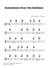 Somewhere Over The Rainbow Lead Sheet W Guitar Chords D Flat Major Music  Sheet Download - TopMusicSheet.com