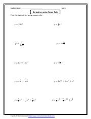 Some of the worksheets displayed are math 171, 03, math 1a calculus work, derivatives, 04, work more di erentiation. 0 Problems All Pdf Student Name Score Derivatives Using Power Rule Find The Derivatives Using Power Rule Free Math Worksheets Course Hero