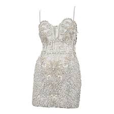 Versace Crystal Encrusted Couture Cocktail Dress Couture Dresses Short Evening Dresses Vintage Fashion