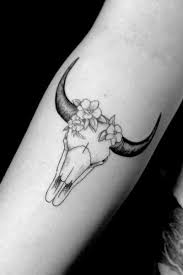 Black And White Feminine Black And White Sugar Skull Tattoo Tattoo Uploaded By Rusty Thornhill Small Bull Skull With Flowers Smalltattoo Linework Microtattoo Bull In 2020 Bull Skull Tattoos Bull Tattoos Small Skull Tattoo