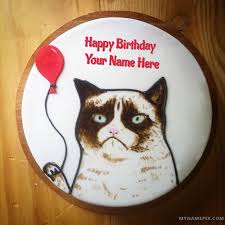 Check with local shelters to see their supply needs and ask your cat's favorite humans to come to a gathering with a donation of pet food, toys, or a blanket, for example. Funny Cat Birthday Cake With Name