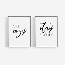 Get Cozy Stay Awhile Printable Art Instant Download Printable Digitalart Art Digital Quote Print Printable Posters Art Printable Art Printing Websites