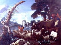 Farmhands with cattle and sheep - Giovanni Francesco Castiglione ... - farmhands_cattle_sheep_hi