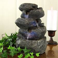Indoor Tabletop Desk Top Rock Water Fountain For Office Or Home Decor With Led Indoor Decor Gard Tabletop Water Fountain Indoor Water Fountains Fountain Design