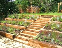 Image Result For How To Build Terrace Garden Wood Sloped Backyard Landscaping Backyard Garden Design Backyard Vegetable Gardens
