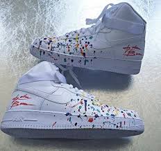 Custom Paint Splattered Air Force Ones Nike Shoes Air Force Diy Sneakers Custom Nike Shoes