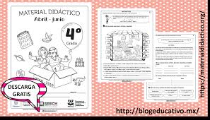 Descargar libros gratis en formatos pdf y epub. Fabuloso Material Didactico Del Cuarto Grado Del Tercer Trimestre Ciclo Escolar 2018 2019 Abril Junio Material Didactico Y Planeaciones