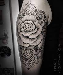 Tattoo Tatts Blacktattoo Blackink Blacktatts Blackworktattoo Ink Inked Inkedup Dotwork Dotworkt Sleeve Tattoos Rose Tattoos Mandala Tattoo Shoulder