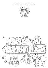 Happy Birthday Colouring Card Birthday Coloring Pages Happy Birthday Printable Coloring Birthday Cards