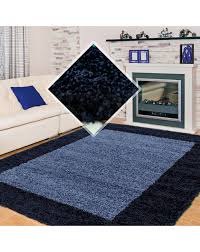 Das flauschige hochflor des teppich pietra gibt ihrem wohnzimmer ein modernes und einladendes ambiente und ist auch. Hochflor Langflor Wohnzimmer Shaggy Teppich 2 Farbig Florhohe 3cm Navy Blau Grosse 60x110 Cm
