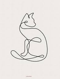 Minimalist Cat Illustrations Four Elegant One Line Cats Cat Art Cat Graphics Cat Designs Animal Portrait In 2021 Cat Tattoo Simple Line Art Drawings Cat Tattoo Small