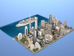 Coastal City By Kasiopy You Can Buy This 3d Model For 699 On Https Www Cgtrader Com 3d Models Exterior Cityscape City Coastal Cities Futuristic City