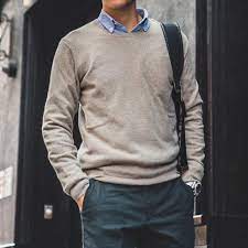 Camel Cashmere Crew Neck Sweater Hommard