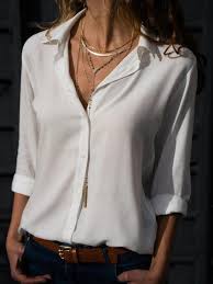 Women S Clothing Top Chiffon Stand Collar Solid Plus Size Shirt Fashion Clothes For Women Plus Size Shirts