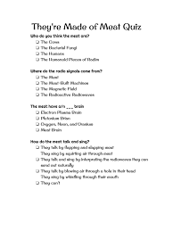 Only true fans will be able to answer all 50 halloween trivia questions correctly. Theyre Made Of Meat Quiz Pdf