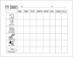 free printable chore chart for preschoolers more