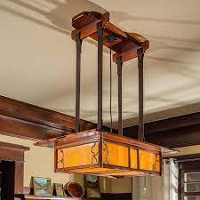 It presents very thin, rectangular simply top. Craftsman Dining Room Chandelier Restored With Brett Waterman