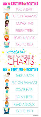 printable bedtime routine charts home rules bedtime