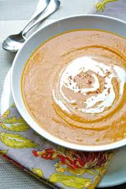 Roasted Sweet Potato And Coconut Soup Very Yummy Will Double Recipe Next Time Since It Just Barely Fed Two Adults For Di Roasted Sweet Potatoes Recipes Food