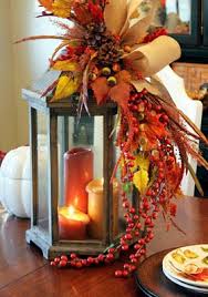 Fall Arrangement In And On Lantern Have Lantern Have Leaves And Berries I Can Do This Easy Enough Fall Lanterns Fall Centerpiece Fall Arrangements