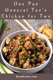 This One Pan General Tso S Chicken Is A Sweet And Slightly Spicy Healthier Lightened Up Ve Healthy Meals For Two General Tso Chicken Recipe General Tso Chicken