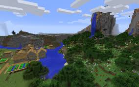 Huge Waterfall By Flower Forest And Village Minecraft Seed Hq Kitten jumping on green grass photography, brown tabby kitten chased by two minecraft creepers at flower field. huge waterfall by flower forest and