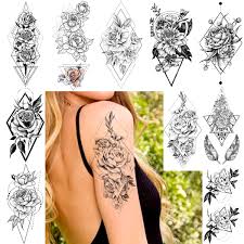 Places like the leg is also a good idea for a rose tattoo. Diamond Diamond Rose Tattoos Temporary Chrysanthemum Flower Arm Tattoo Sticker For Women Floral Body Leg Art 3d Tatoo Decortaion Temporary Tattoos Aliexpress