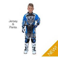 Wulfsport Attack Youth Kids Pants Jersey Kit Blue